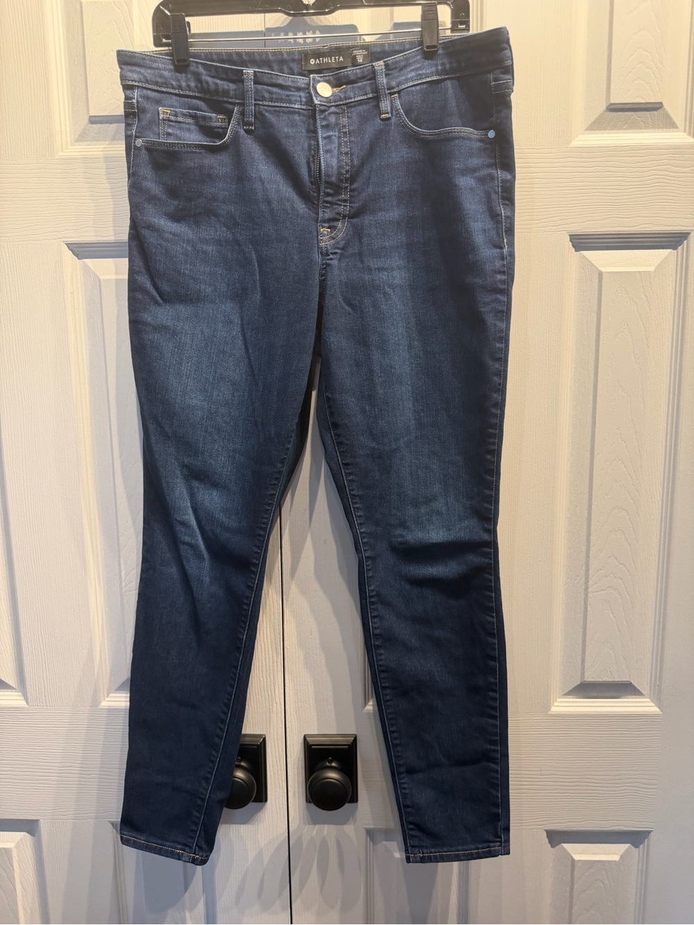 Like New Athleta Women's Dark Navy Skinny Super Stretch Jeans 14